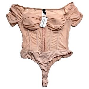 Windsor Peach Pink Off-Shoulder Corset Top